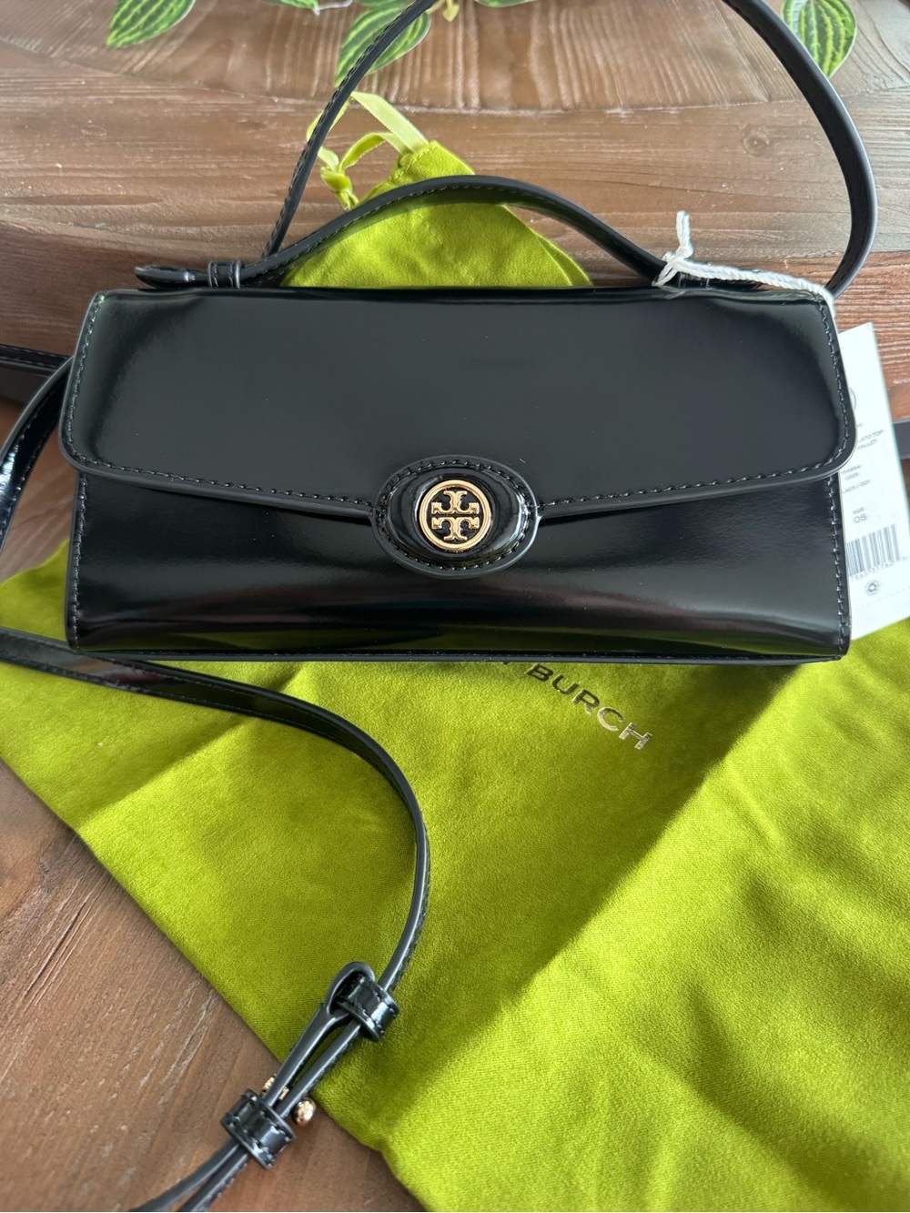 Tory Burch Black Leather Top-Handle Shoulder with Dust Bag - Picture 7 of 16